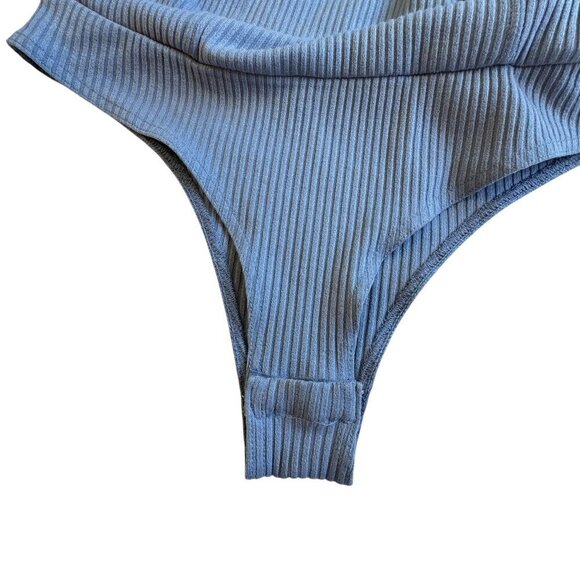 Promesa Periwinkle Bodysuit Dotted Swiss Balloon Sleeves with Flared Cuff Medium - Picture 5 of 9